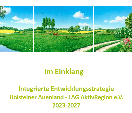 Deckblatt der Integrierten Entwicklungsstrategie Ein Dokument über Integrative Entwicklungsstrategien für das Auenland, 2022-2027.
